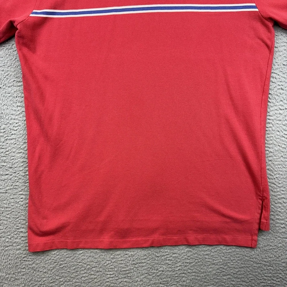 Polo Ralph Lauren Polo Shirt Mens XL Red‎ Blue Striped Cotton Classic Preppy